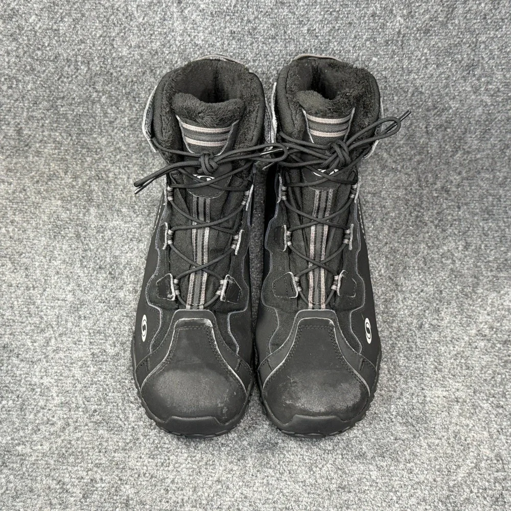 Salomon Snow Trip Winter Boots Mens 11.5 Black Waterproof Thinsulate Oudoor Snow